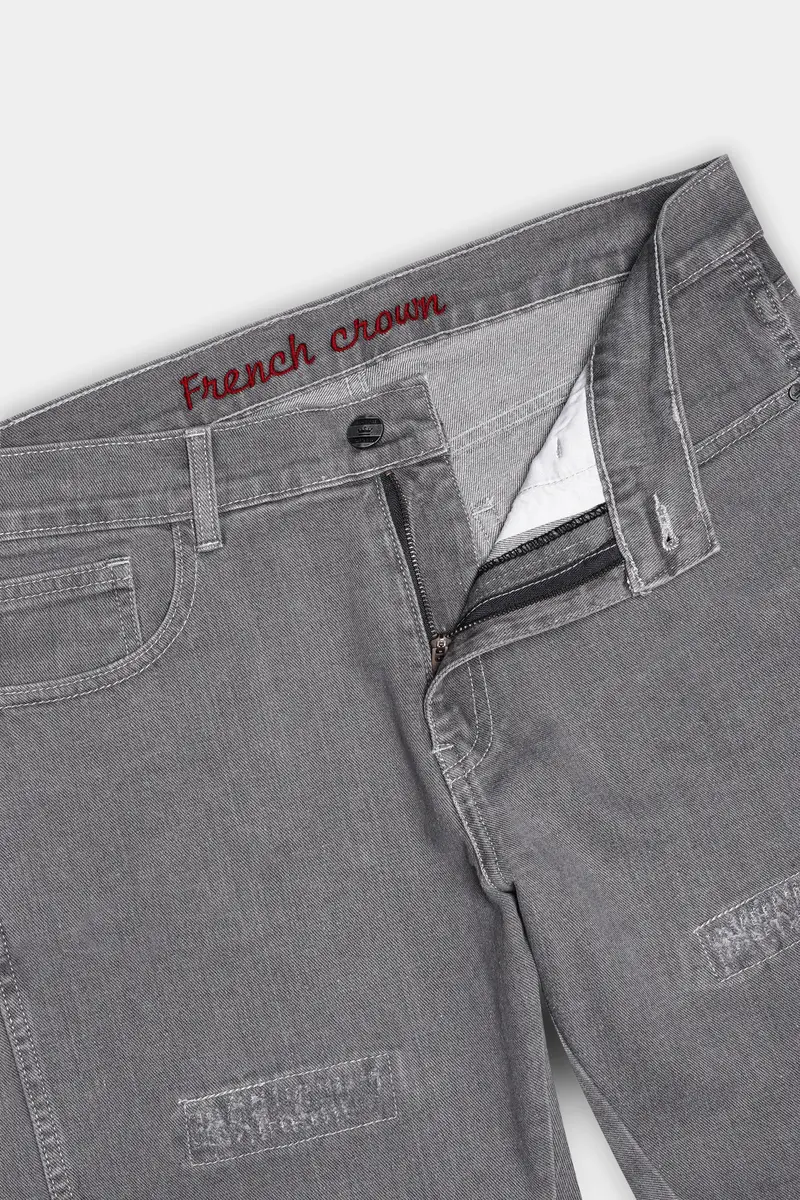 Venus Gray Mildly Distressed Stretchable Denim 6