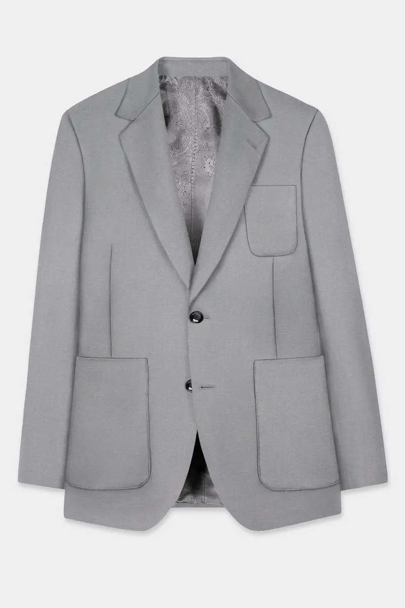 Venus Gray Solid Cotton Single Breasted Sports Blazer 7