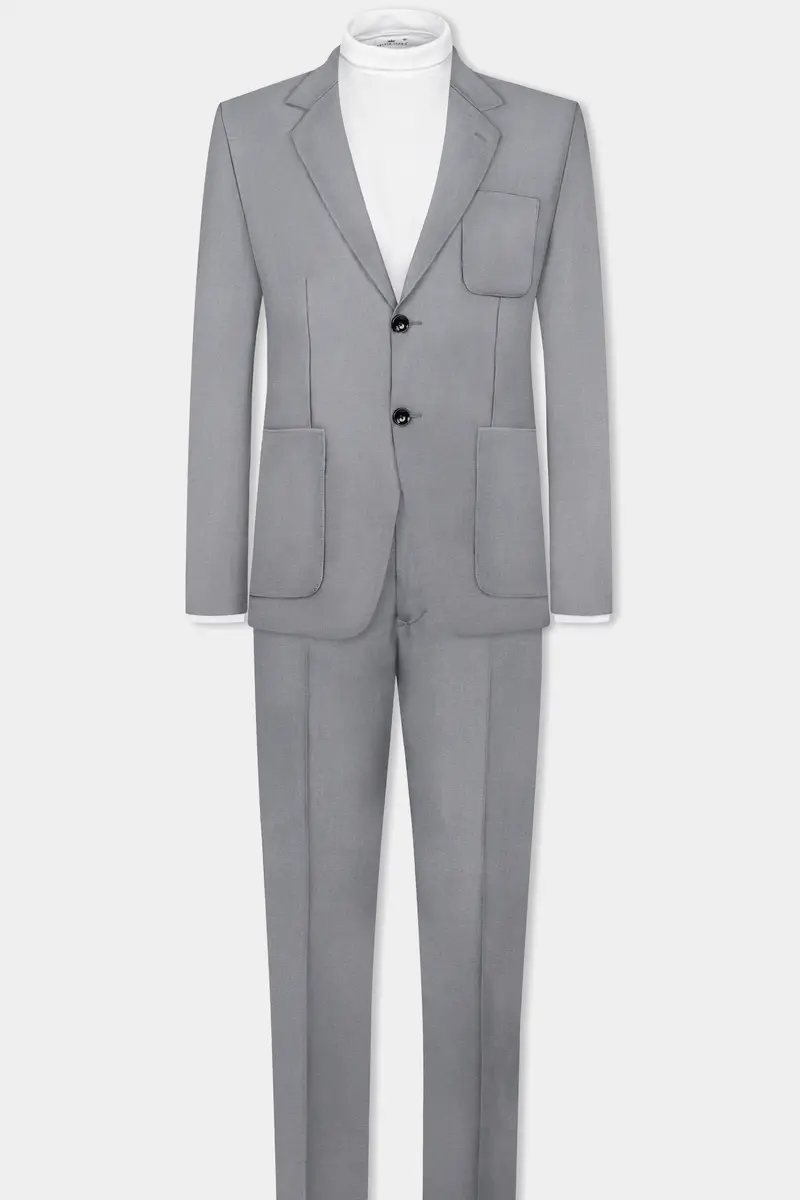 Venus Gray Solid Cotton Single Breasted Sports Blazer 9