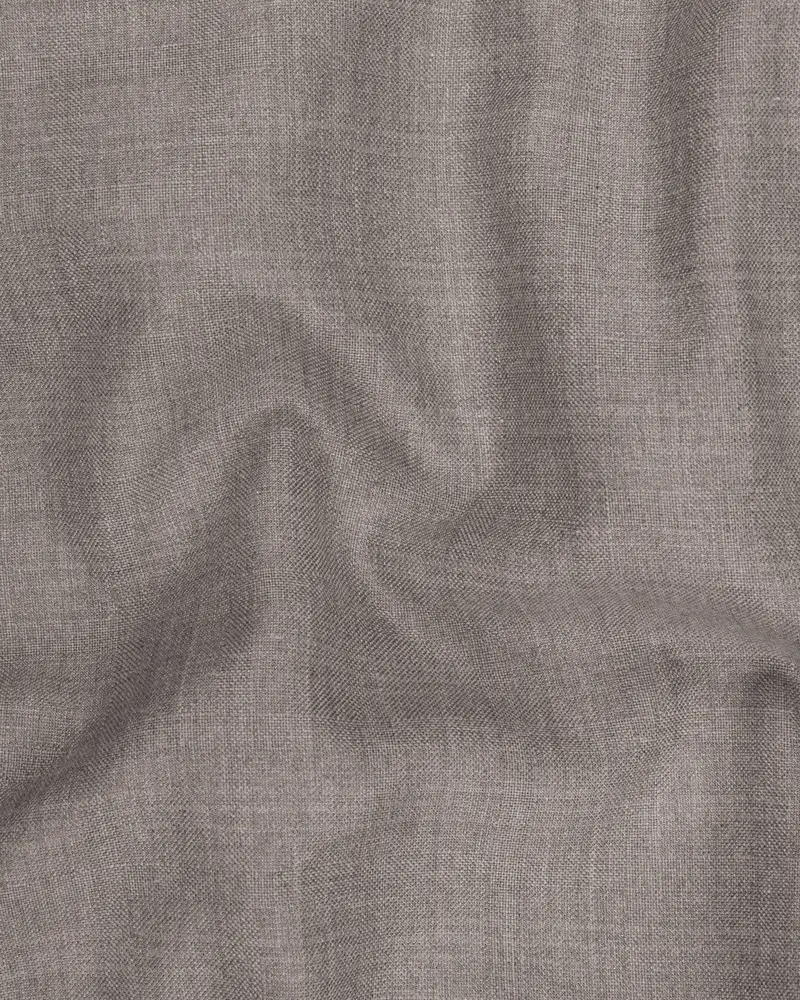 Venus Gray Subtle Plaid Cross Placket Wool Rich Bandhgala Blazer 3
