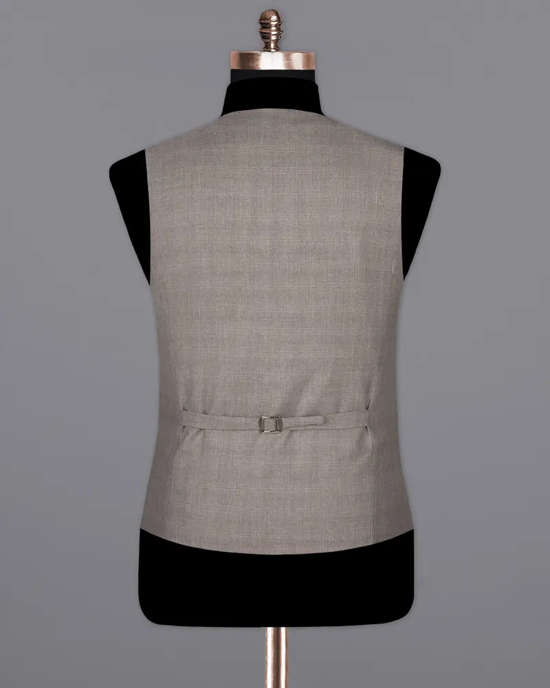 Venus Gray Subtle Plaid Wool Rich Waistcoat 6