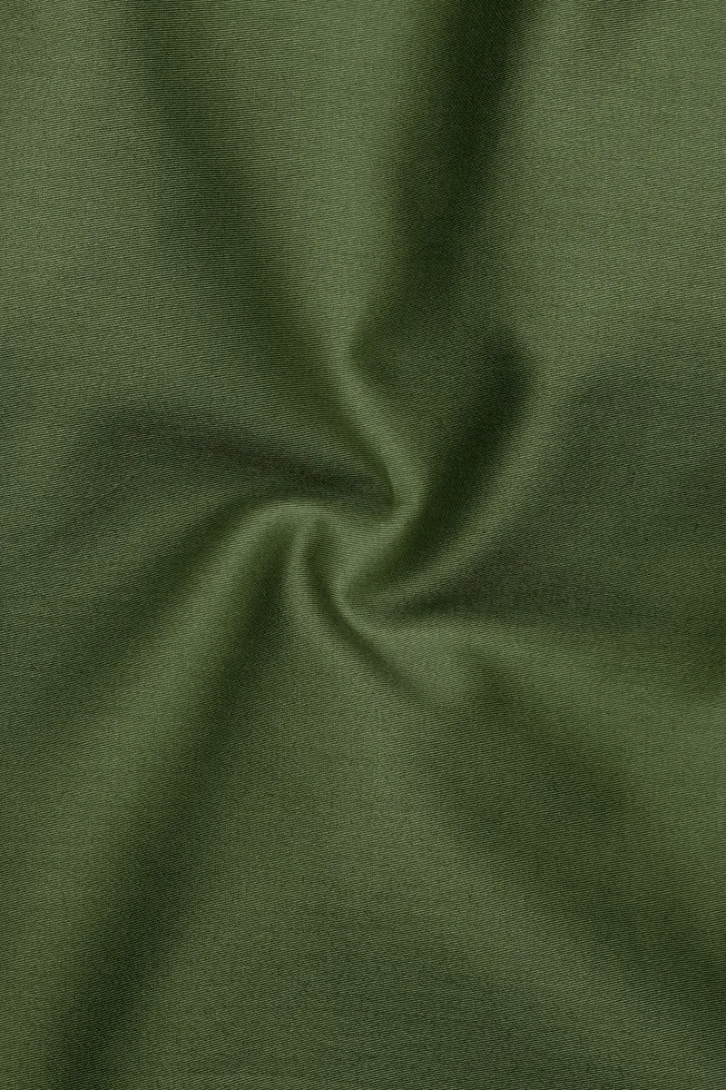 Verdant-Camo Green Subtle Sheen Super Soft Premium Cotton Cut Away Collar Dress Shirt 3