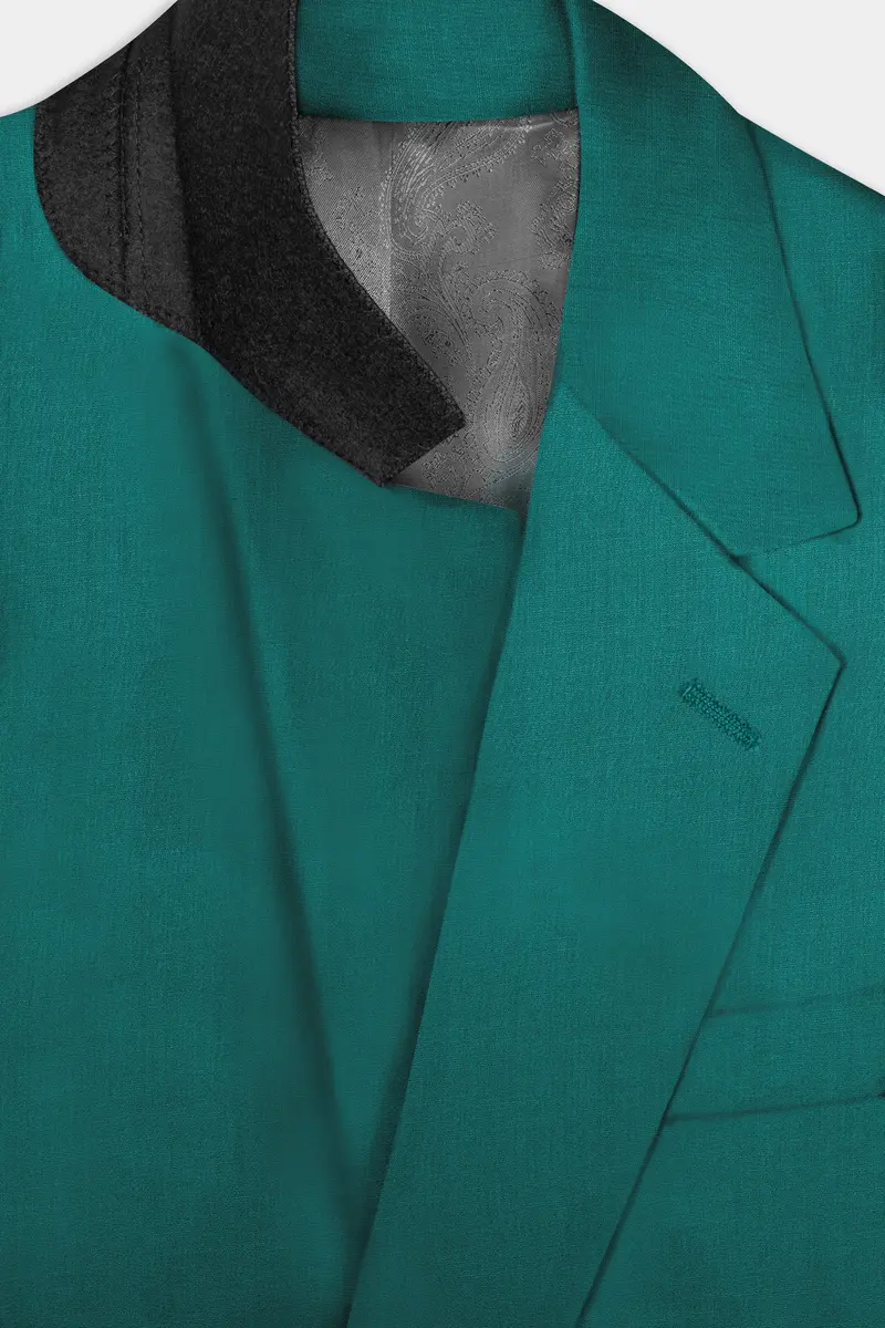 Verdant Classic-Surfie Green Solid Wool Rich Single Breasted Slight Stretch Blazer 5