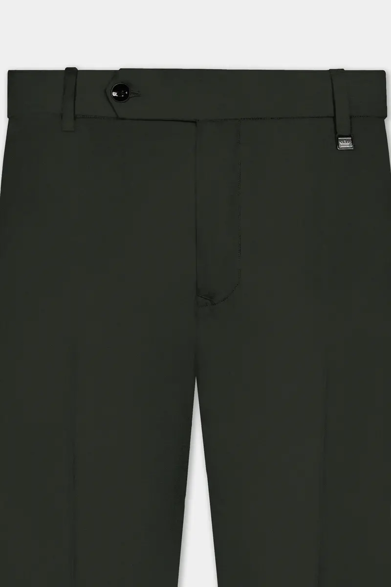 Verdant Majesty-Juniper Green Solid Wool Rich Double Breasted Slight Stretch Suit 13
