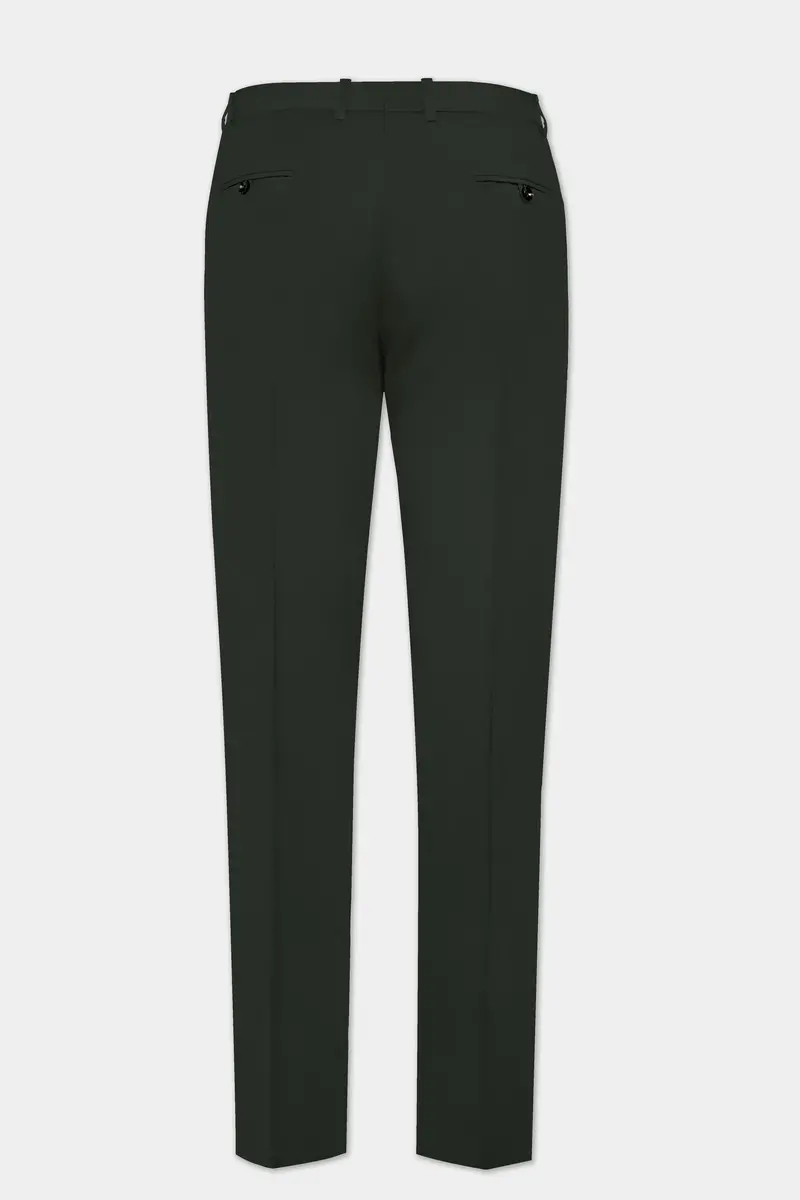 Verdant Majesty-Juniper Green Solid Wool Rich Double Breasted Slight Stretch Suit 15
