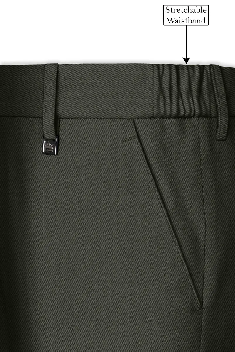 Verdant Majesty-Juniper Green Solid Wool Rich Single Breasted Slight Stretch Suit 15