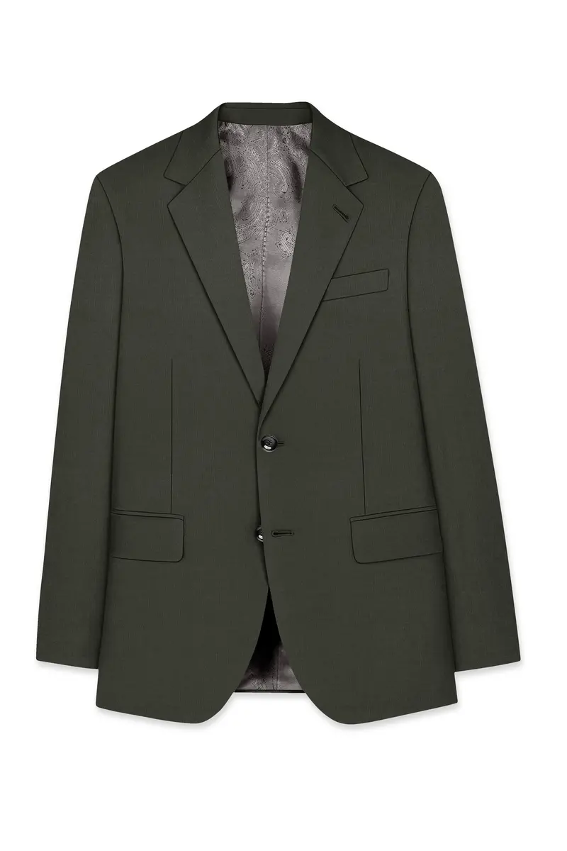 Verdant Majesty-Juniper Green Solid Wool Rich Single Breasted Slight Stretch Suit 8