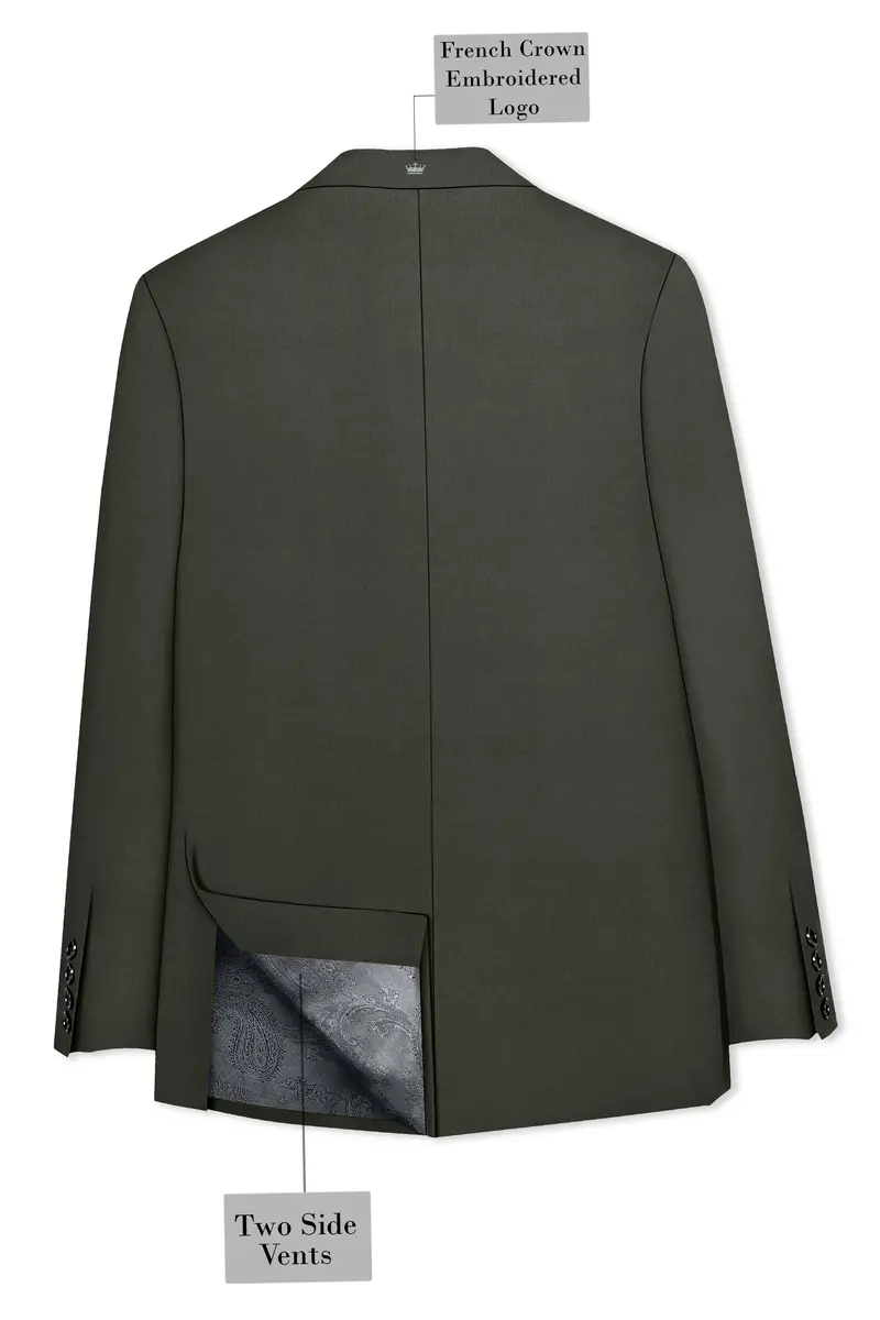 Verdant Majesty-Juniper Green Solid Wool Rich Single Breasted Slight Stretch Suit 9