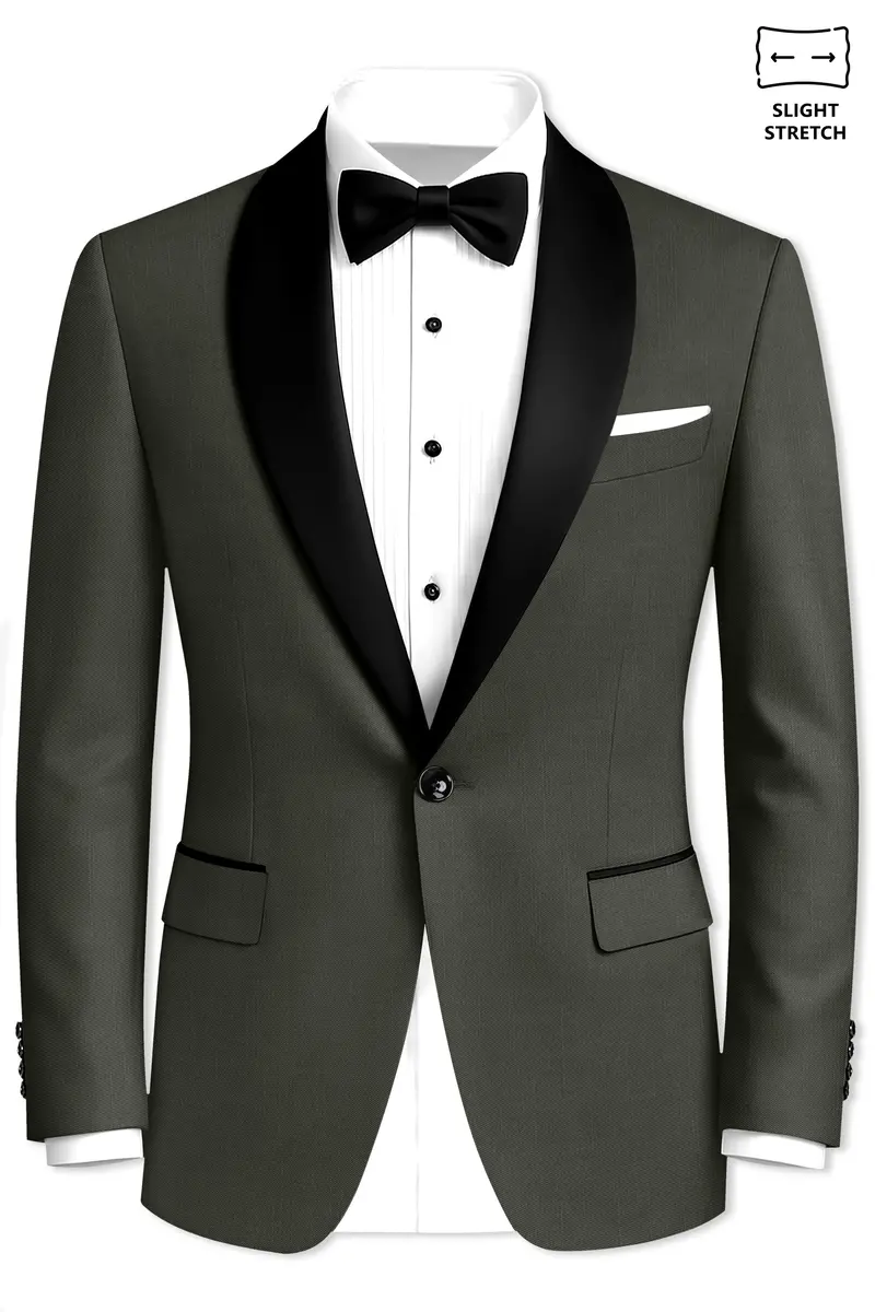Verdant Majesty-Juniper Green Solid Wool Rich Tuxedo Slight Stretch Suit 10