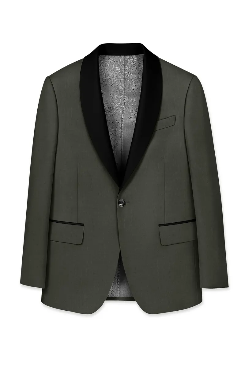 Verdant Majesty-Juniper Green Solid Wool Rich Tuxedo Slight Stretch Suit 8