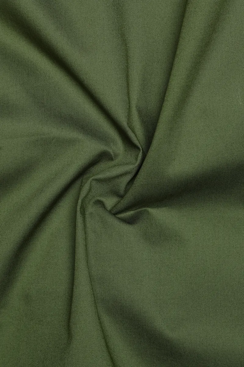 Verdant Veil-Thatch Green Solid Subtle Sheen Super Soft Premium Cotton Dress Shirt 3