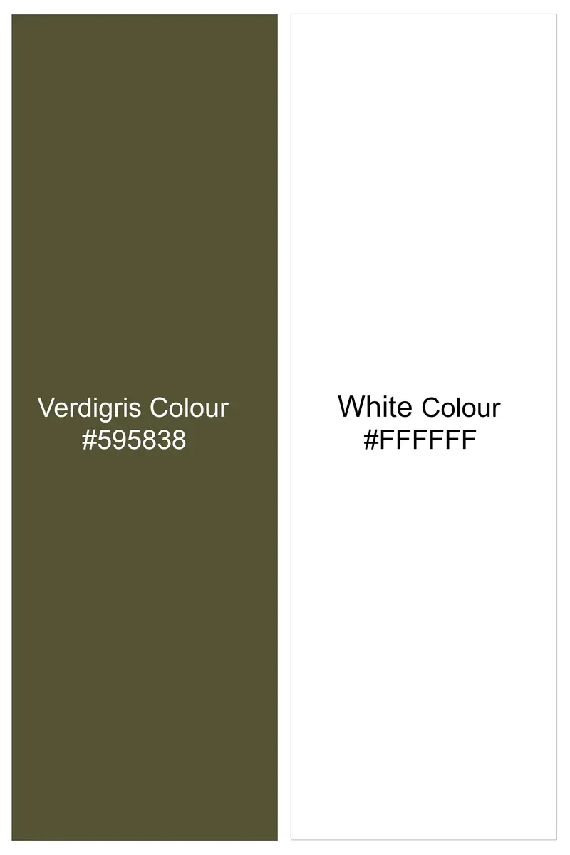 Verdant-Verdigris Green And Bright White Candy Striped Super Soft Premium Cotton Dress White Cuff Collar Shirt 7