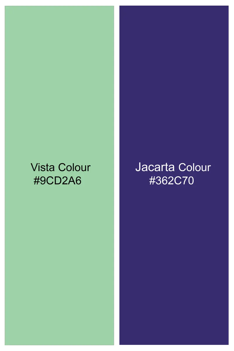 Verdantgrid-Vista Green And Jacarta Blue Plaid Luxurious Linen Casual Shirt 7
