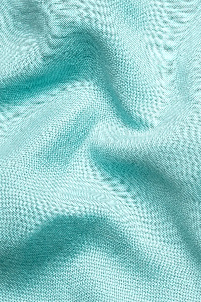 Verdigris Blue Luxurious Linen Kurta Shirt 3