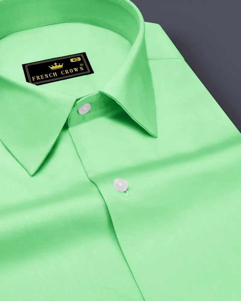 Verdoro Celadon Green Subtle Sheen Super Soft Premium Cotton Dress Shirt 1