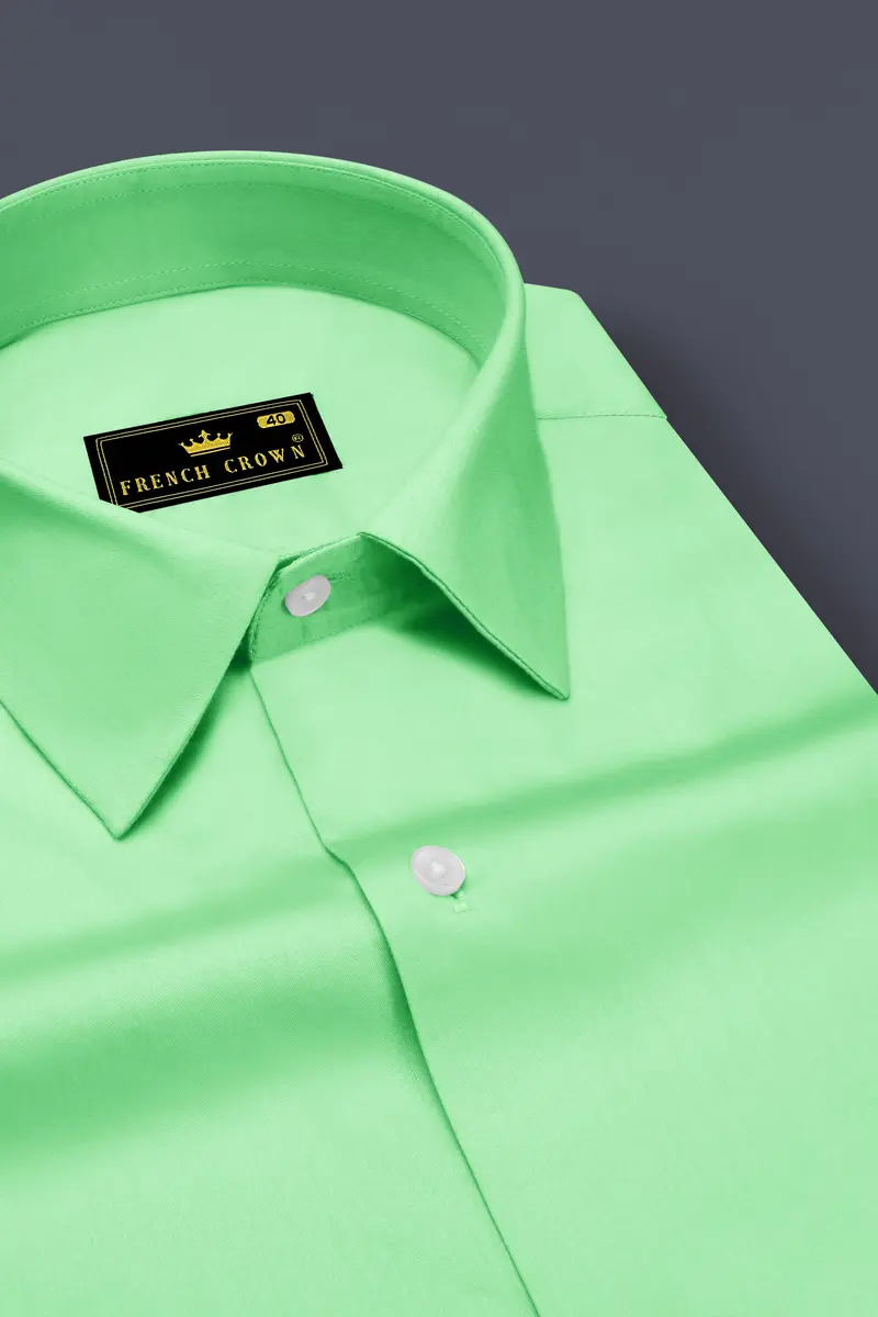 Verdoro Celadon Green Subtle Sheen Super Soft Premium Cotton Dress Shirt 2