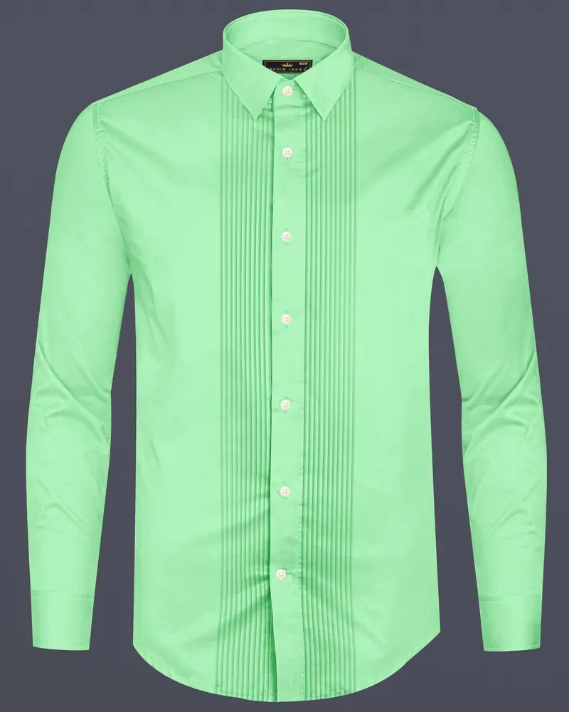 Verdoro Celadon Green Subtle Sheen Super Soft Premium Cotton Tuxedo Dress Shirt 8