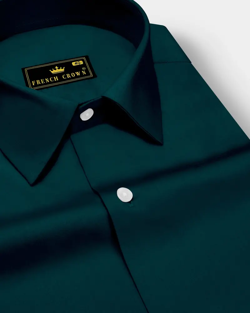 Verdoro-Daintree Green Subtle Sheen Super Soft Premium Cotton Dress Shirt 1
