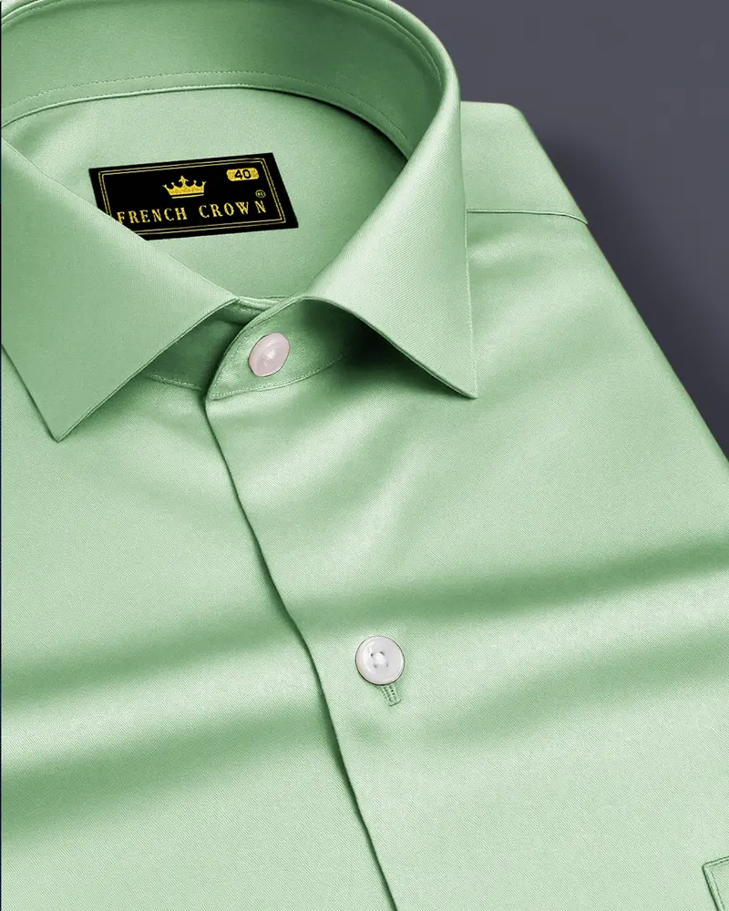 Verdoro-Oxley Green Subtle Sheen Super Soft Premium Cotton Dress Shirt 1