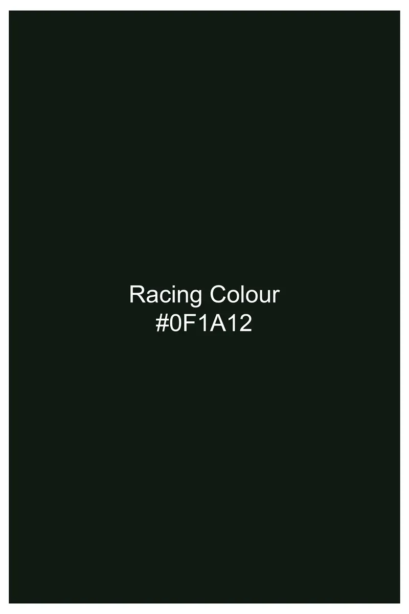 Verdoro-Racing Green Dobby Textured Premium Giza Cotton Dress Shirt 7