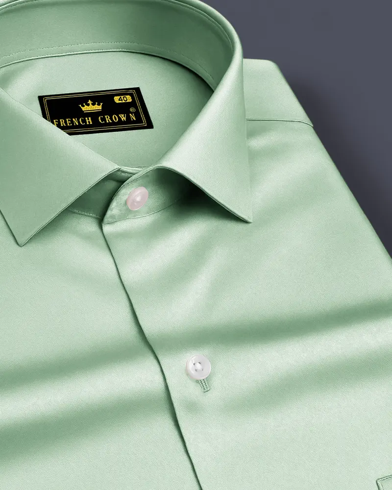 Verdoro-Spring Green Subtle Sheen Super Soft Premium Cotton Dress Shirt 1