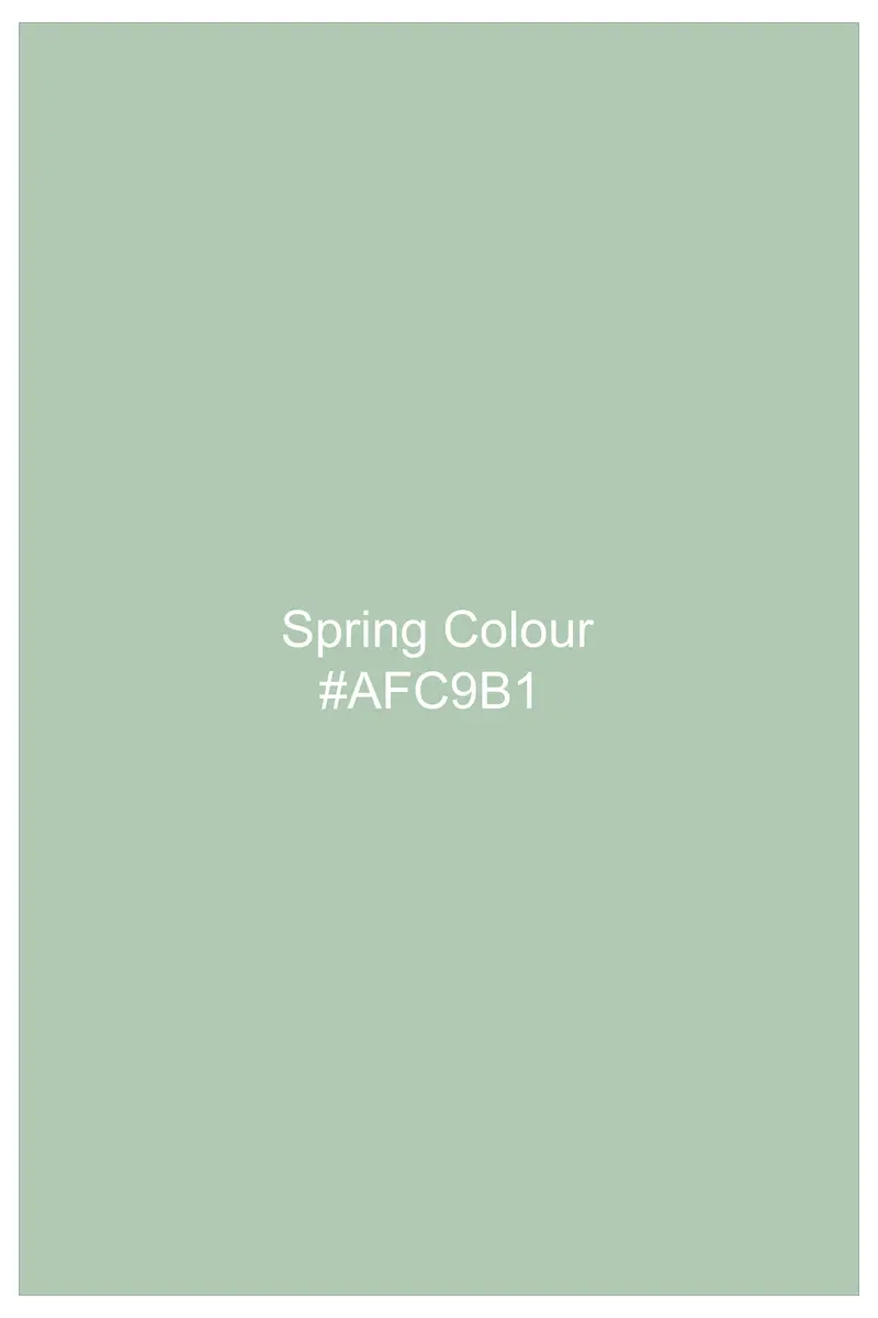 Verdoro-Spring Green Subtle Sheen Super Soft Premium Cotton Mandarin Shirt 7