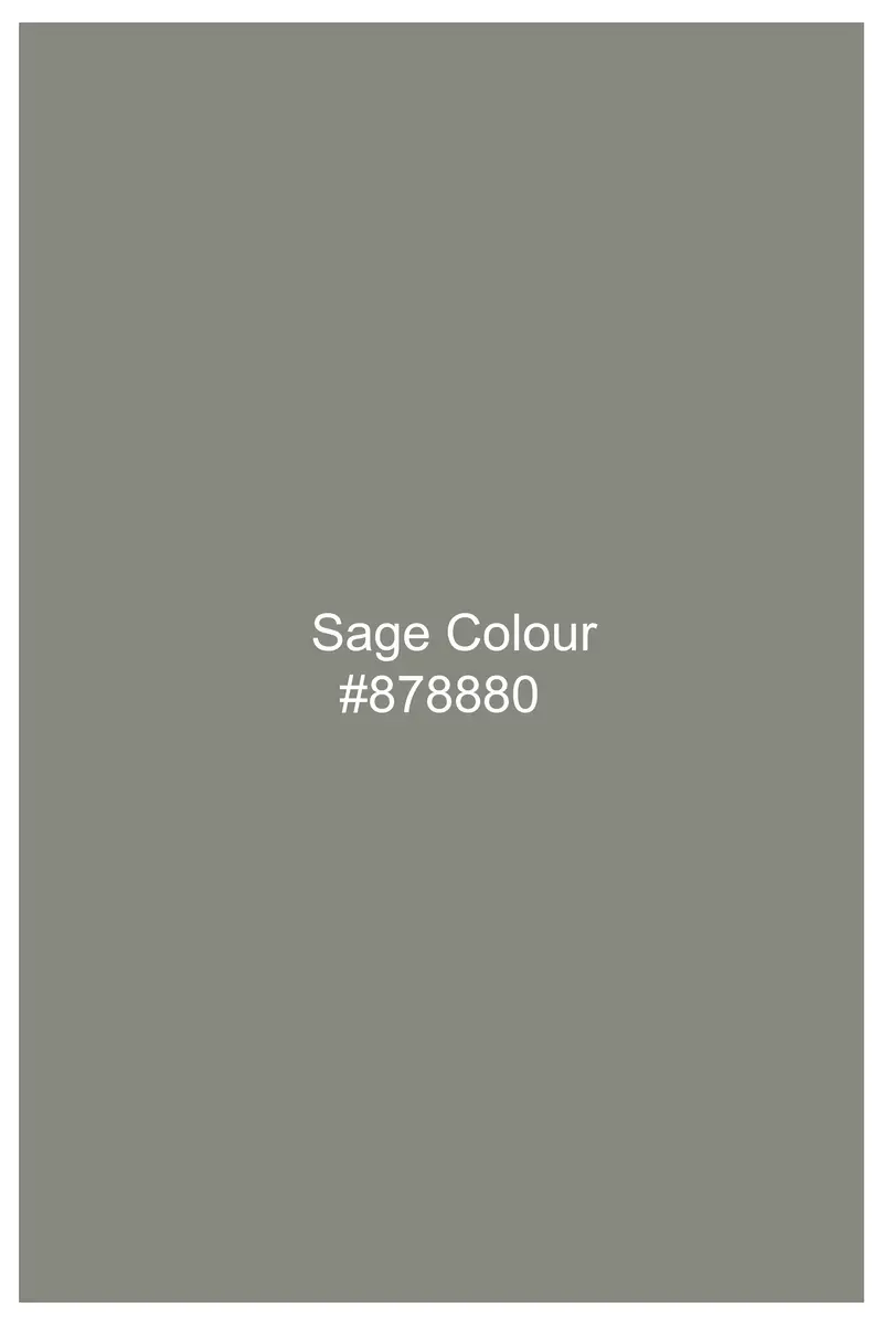 Verdure-Sage Green Wool Rich Stretchable Waistband Pant 8