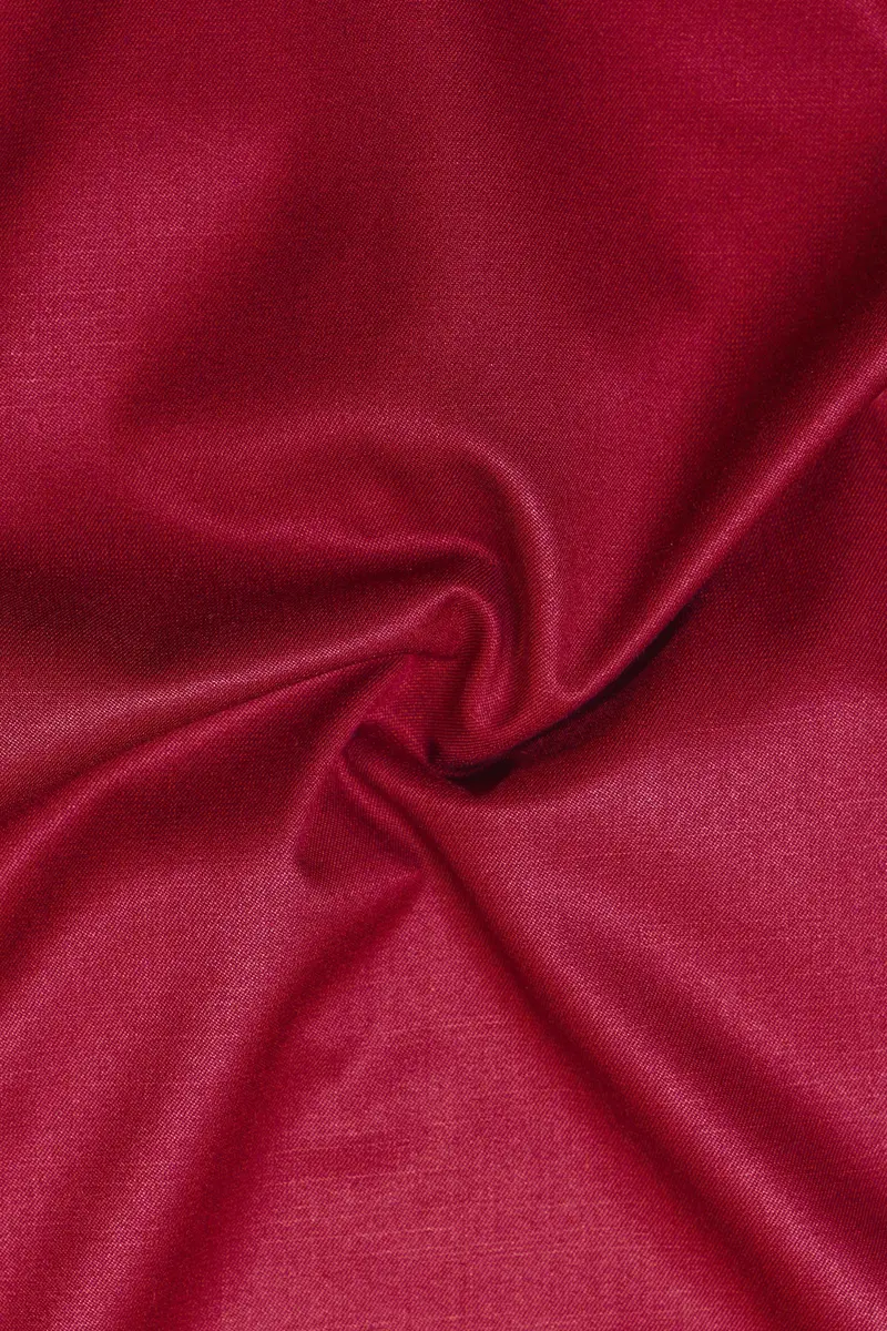 Vermilion-Chili Red Solid Wool Rich Peak Lapel Tuxedo Slight Stretch Blazer 3