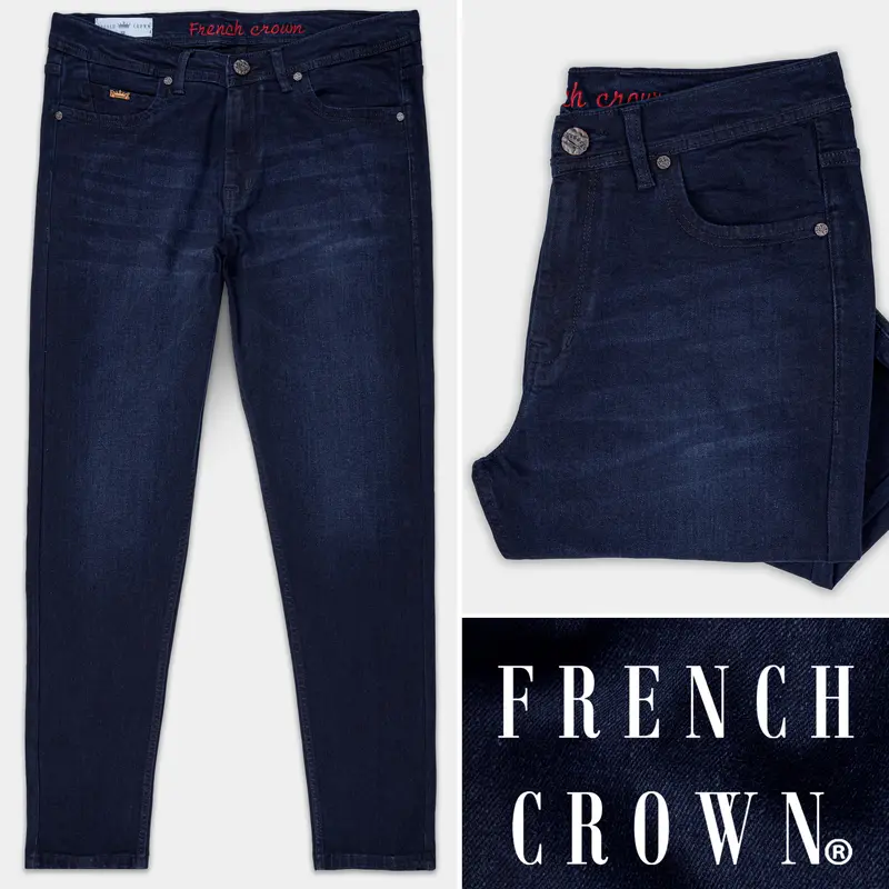 Vilcan Dark Blue Whiskering Stretchable Denim 1