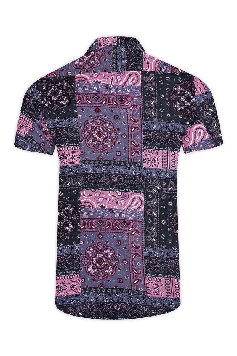 Vinelle-Mulled Wine Purple And Viola Pink Printed Multicolour Super Soft Tencel Designer Casual Shirt 7