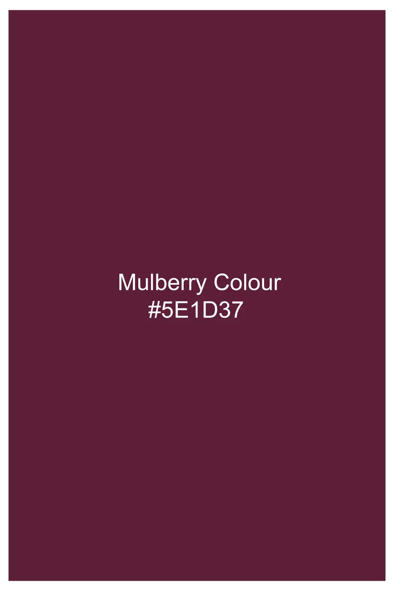 Vino Luxe-Mulberry Wine Solid Dobby Textured Premium Giza Cotton Dress Shirt 10