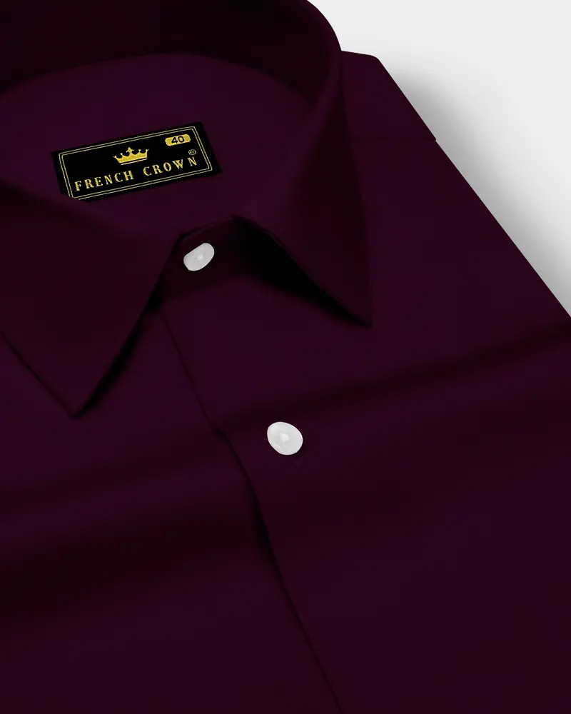 Vinoro- Sepia Maroon Subtle Sheen Super Soft Premium Cotton Dress Shirt 1
