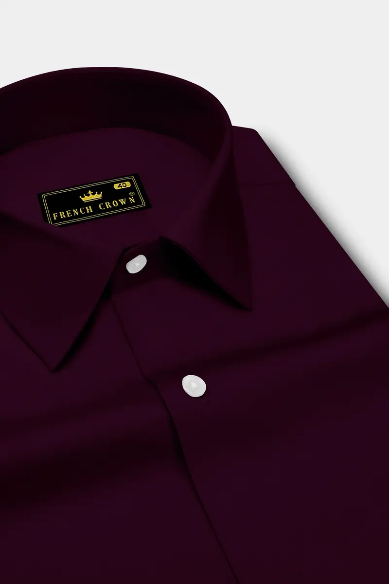 Vinoro- Sepia Maroon Subtle Sheen Super Soft Premium Cotton Dress Shirt 2