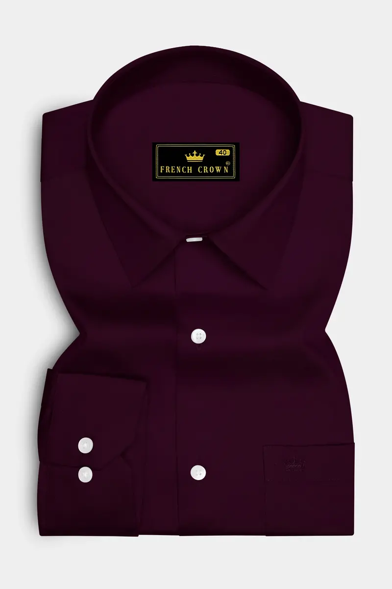 Vinoro- Sepia Maroon Subtle Sheen Super Soft Premium Cotton Dress Shirt 4