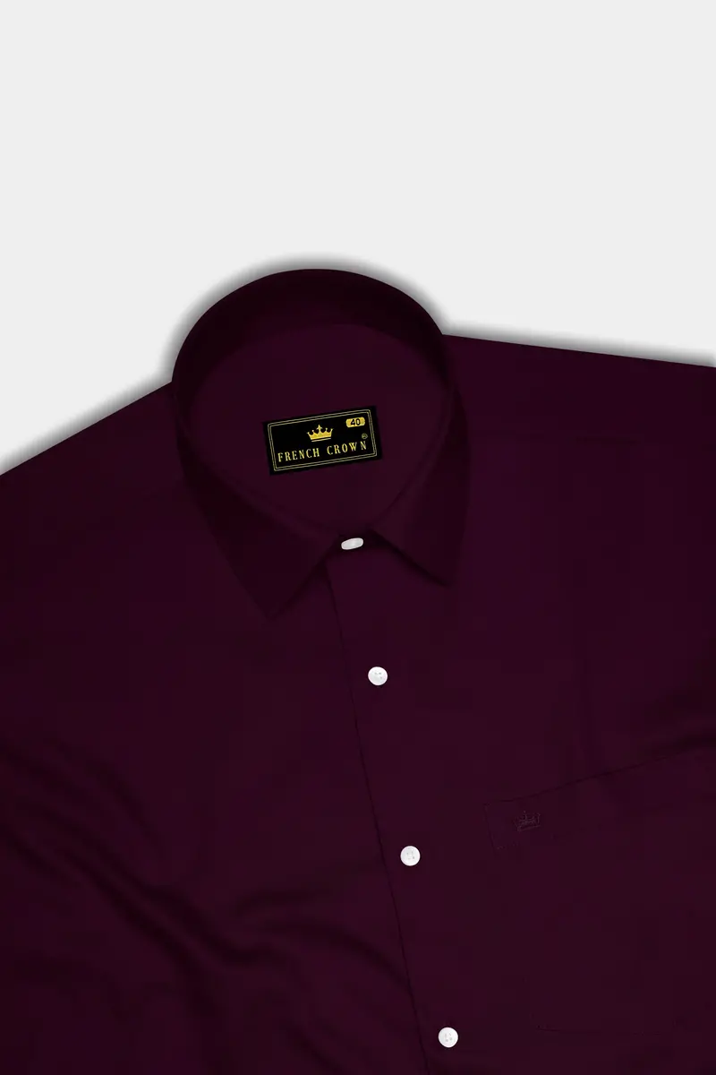 Vinoro- Sepia Maroon Subtle Sheen Super Soft Premium Cotton Dress Shirt 5