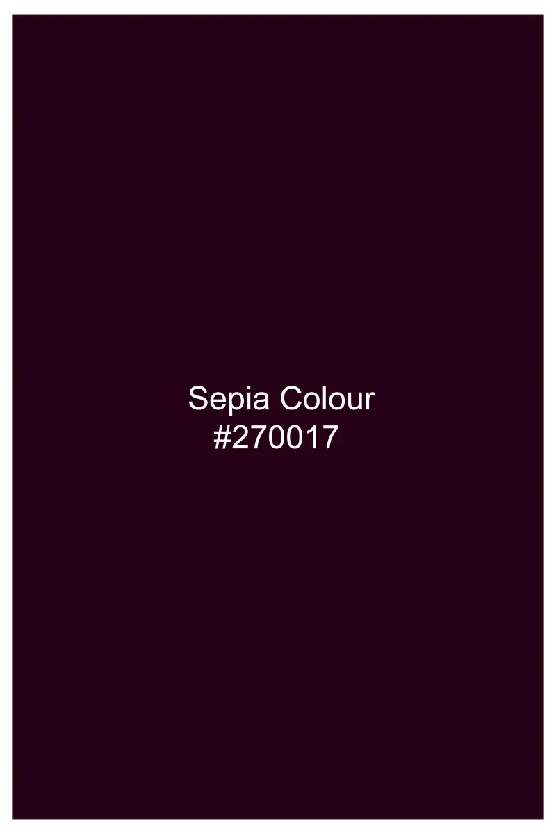 Vinoro- Sepia Maroon Subtle Sheen Super Soft Premium Cotton Mandarin Dress Shirt 7
