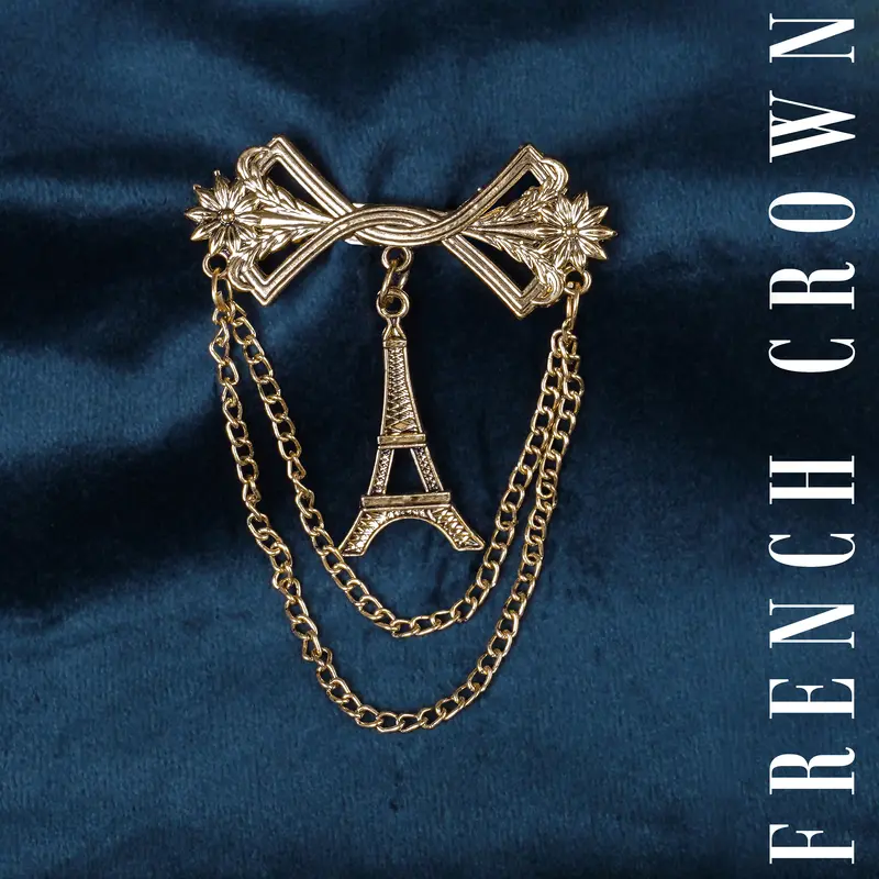 Vintage Lillian And Eiffel Tower Designer Gold Tone Brooch 1