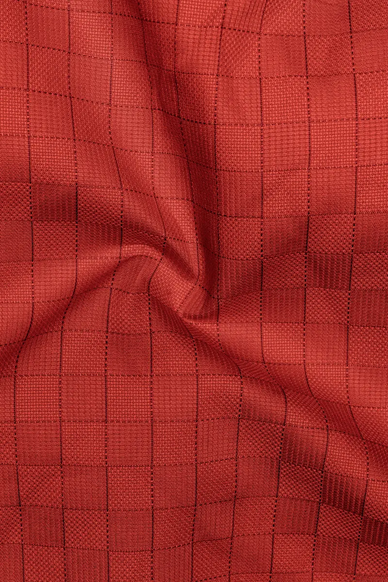 Vintage-Persian Red Plaid Dobby Textured Premium Giza Cotton Boxer 3