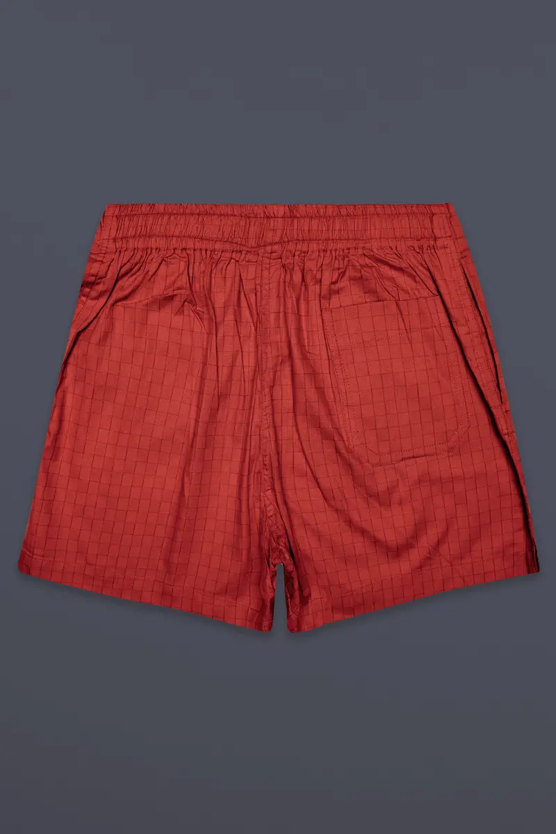 Vintage-Persian Red Plaid Dobby Textured Premium Giza Cotton Boxer 6