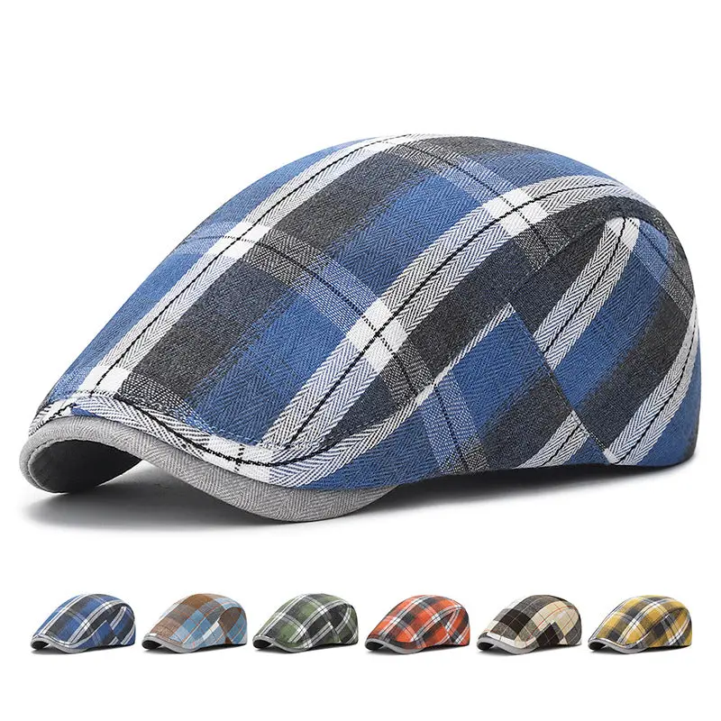 Vintage Plaid Cap For Men 1