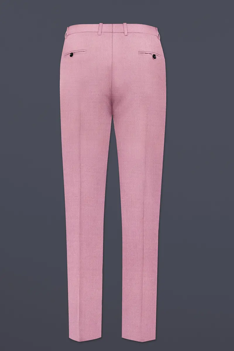 Viola Pink Solid Wool Rich Single Breasted Slight Stretch Suit 14