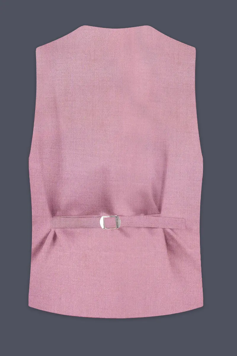 Viola Pink Solid Wool Rich Slight Stretch Waistcoat 4