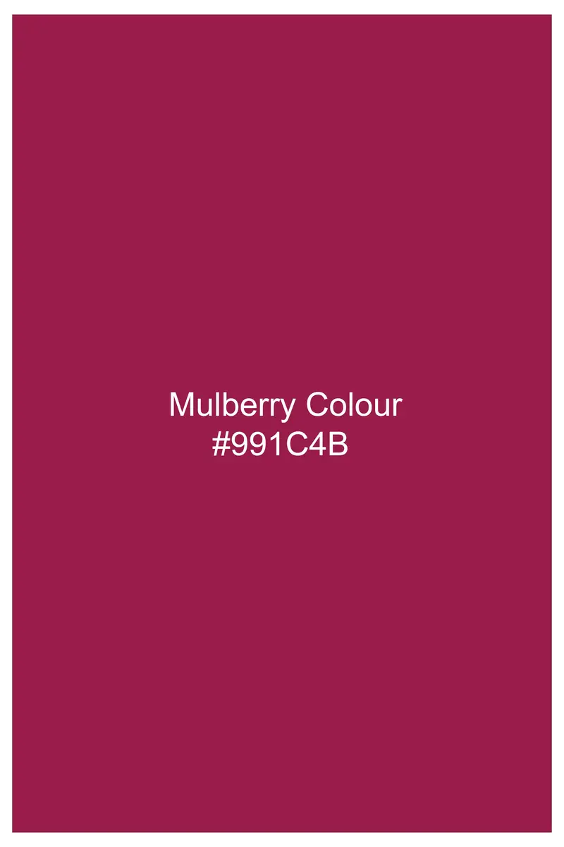 Violet Glow-Mulberry Pink Dobby Textured Premium Giza Cotton Dress Shirt 7