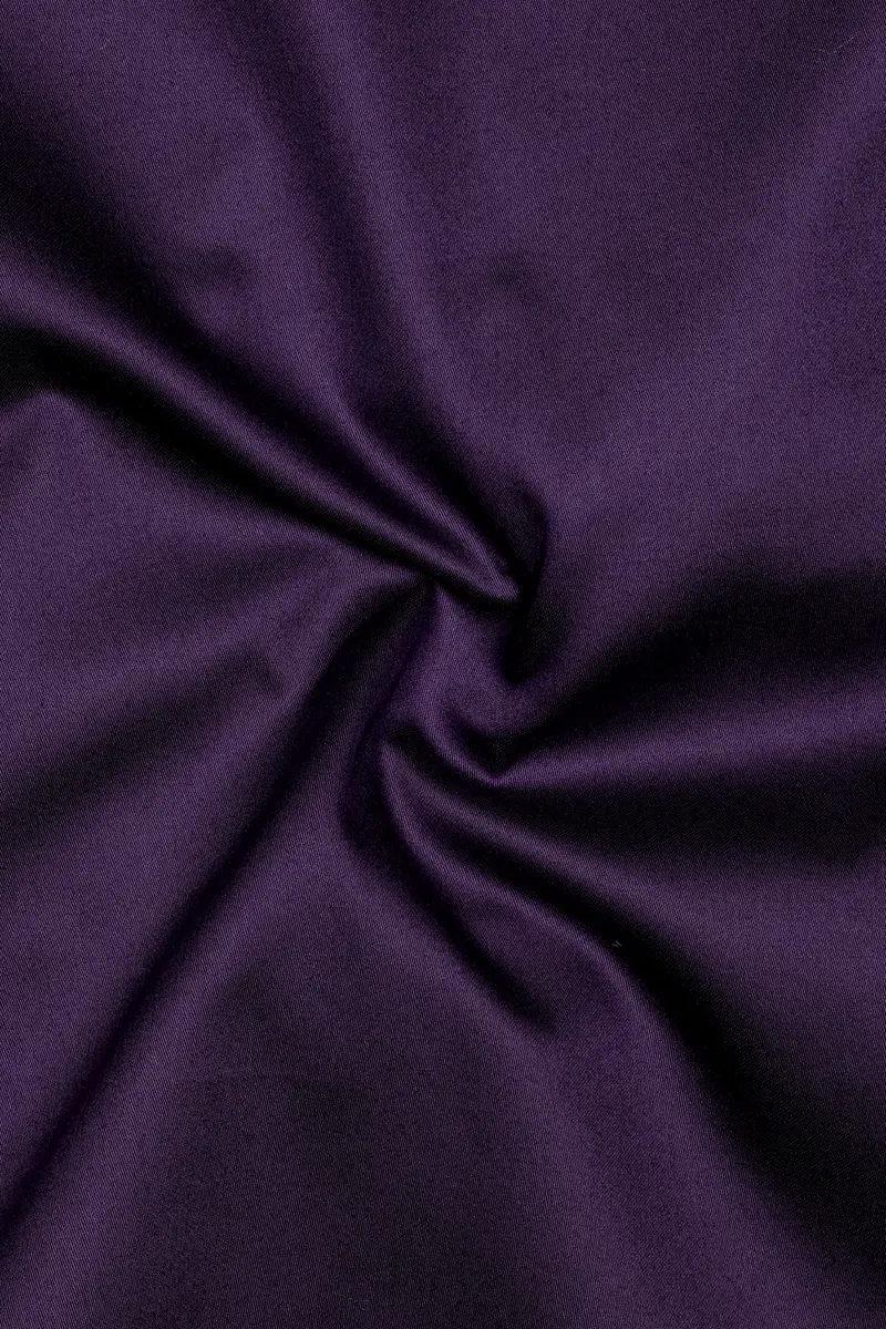 Violet-Grape Purple Subtle Sheen Super Soft Premium Cotton Dress Mandarin Shirt 3