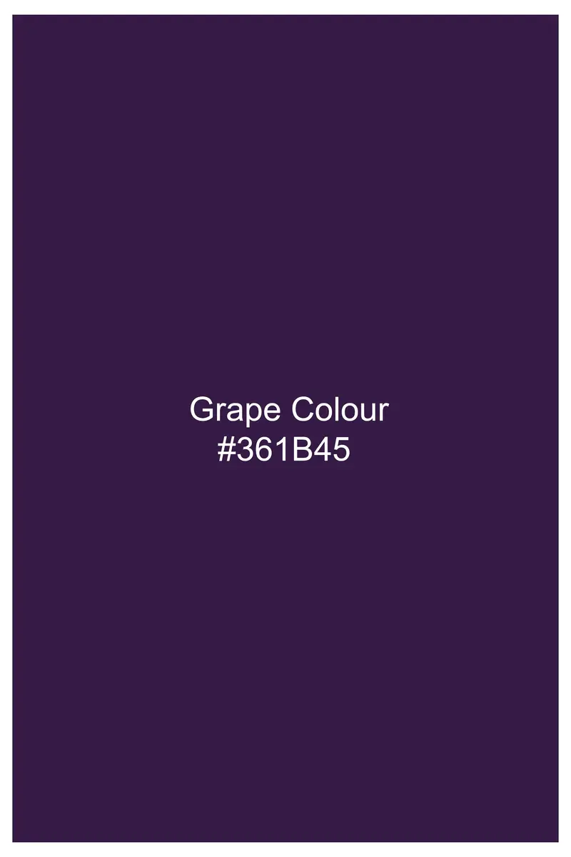 Violet-Grape Purple Subtle Sheen Super Soft Premium Cotton Dress Mandarin Shirt 7