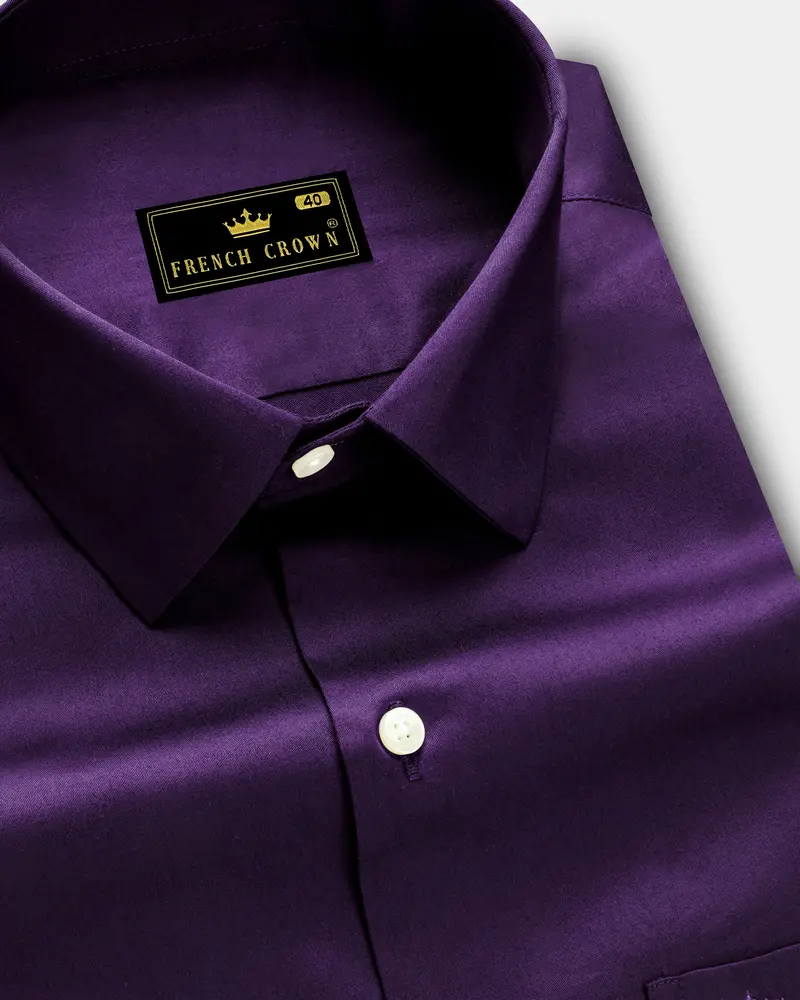 Violet-Grape Purple Subtle Sheen Super Soft Premium Cotton Dress Shirt 1