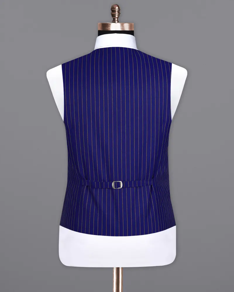 Violet Striped Wool Rich Waistcoat 6