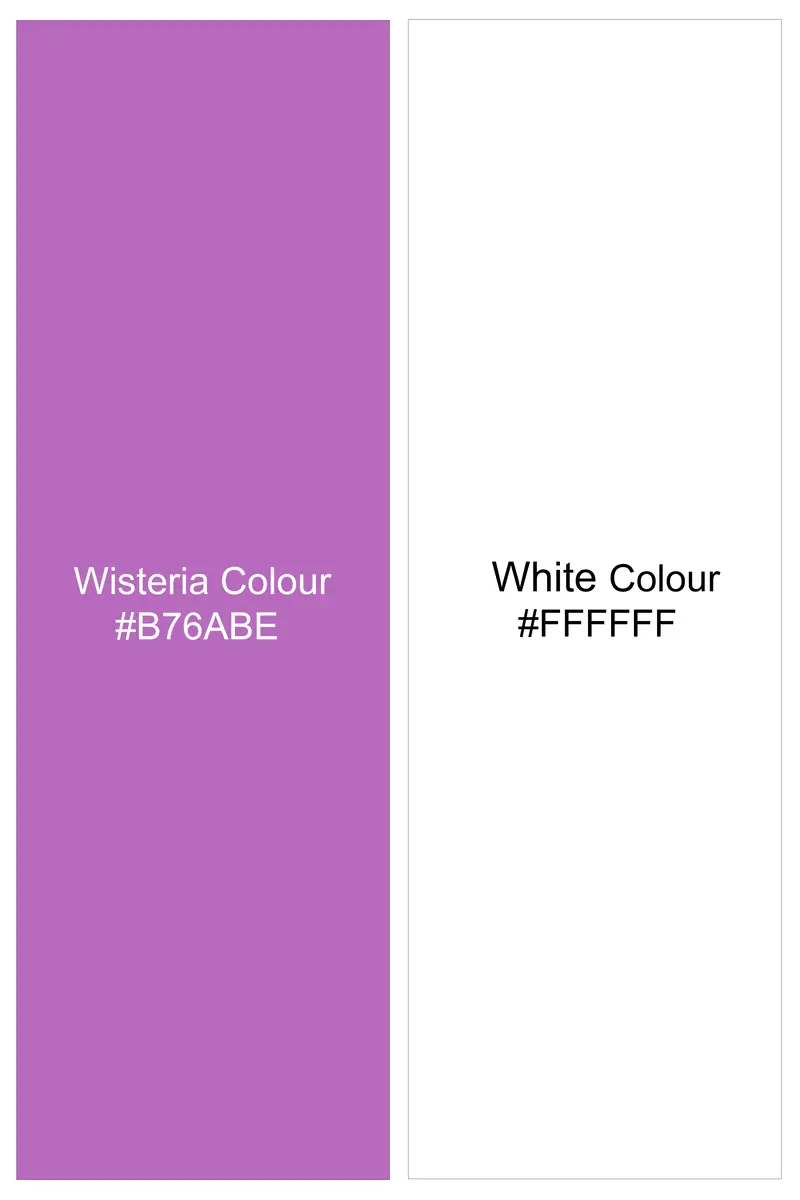 Violetloom-Wisteria Purple And Bright White Plaid Dobby Textured Premium Giza Cotton Dress Shirt 7