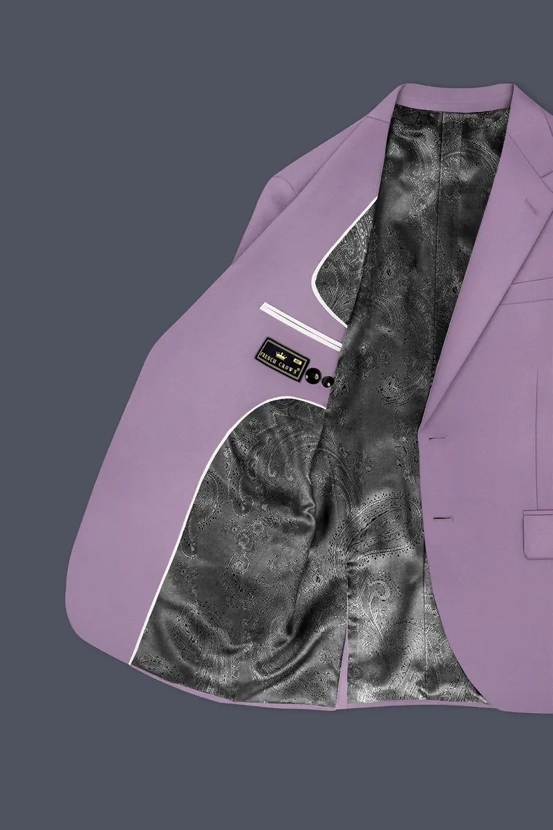 Violeto-Korean Mobster Purple 4-Way Stretch Wrinkle-Free Wool Rich Single Breasted Suit 6