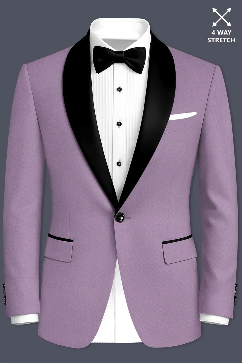 Violeto-Korean Mobster Purple 4-Way Stretch Wrinkle-Free Wool Rich Tuxedo Suit 10